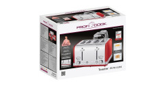 ProfiCook ProfiCook Toaster Vintage PC-TA 1194 rot/chrom, 1.630 Watt, fur 4 Scheiben Toast  rot/chrom Тостер ProfiCook Vintage PC-TA 1194 красный/хром, 1630 Вт, на 4 ломтика тостов