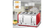 ProfiCook ProfiCook Toaster Vintage PC-TA 1194 rot/chrom, 1.630 Watt, fur 4 Scheiben Toast  rot/chrom Тостер ProfiCook Vintage PC-TA 1194 красный/хром, 1630 Вт, на 4 ломтика тостов