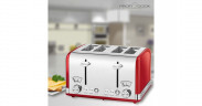 ProfiCook ProfiCook Toaster Vintage PC-TA 1194 rot/chrom, 1.630 Watt, fur 4 Scheiben Toast  rot/chrom Тостер ProfiCook Vintage PC-TA 1194 красный/хром, 1630 Вт, на 4 ломтика тостов