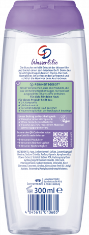 CD Dusche Wasserlilie 300 ml, Гель для душа с водяной лилией и увлажняющим комплексом, 300 мл
