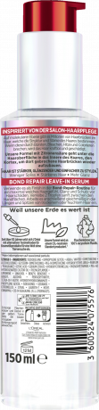 L'Oreal Paris Elvital Leave-In Haarserum Bond Repair Anti-Haarschaeden, 150 ml, Несмываемая сыворотка с лимонной кислотой для повреждённых волос, укрепление и блеск, 150 мл