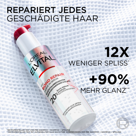 L'Oreal Paris Elvital Leave-In Haarserum Bond Repair Anti-Haarschaeden, 150 ml, Несмываемая сыворотка с лимонной кислотой для повреждённых волос, укрепление и блеск, 150 мл