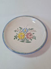 Тарелка декоративная винтажная Waechtlasech &quot;Цветы&quot;, ручная роспись, 30 см, Германия, 1960-70гг