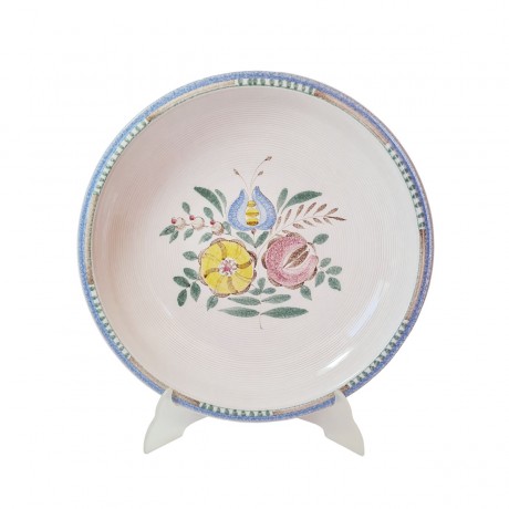 Тарелка декоративная винтажная Waechtlasech "Цветы", ручная роспись, 30 см, Германия, 1960-70гг