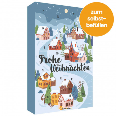 World of Sweets Pralinen-Adventskalender 2026 zum Selbstbefüllen, Пустой адвент-календарь 2026 для 24 конфет Pralinen-Adventskalender, 32,5 × 45,5 × 4,5 см
