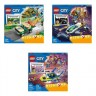 LEGO 3er Set:  60353 City Tierrettungsmissionen mit Pickup, 3 Minifiguren und Tierfiguren +  60354 City Erkundungsmissionen im Weltraum mit Raumschiff und 3 Minifiguren +  60355 City Detektivmissionen Набор из 3 предметов: 60353 City Animal Rescue Mission
