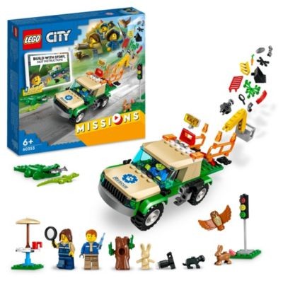LEGO 3er Set:  60353 City Tierrettungsmissionen mit Pickup, 3 Minifiguren und Tierfiguren +  60354 City Erkundungsmissionen im Weltraum mit Raumschiff und 3 Minifiguren +  60355 City Detektivmissionen Набор из 3 предметов: 60353 City Animal Rescue Mission