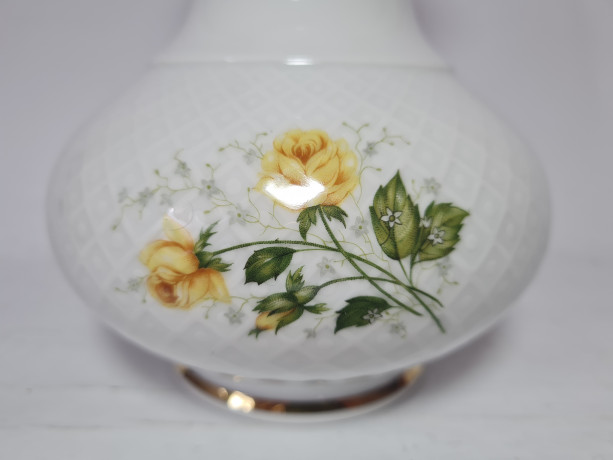 Seltman Weiden Bavaria Винтажная фарфоровая ваза "Чайные розы", 20см x 13см, Германия, 1960-70гг.