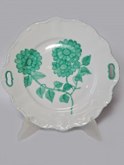 Seltmann Weiden Bavaria Тарелка с зеленым декором и фактурным рисунком, 27 см, Германия, 1960-70гг.