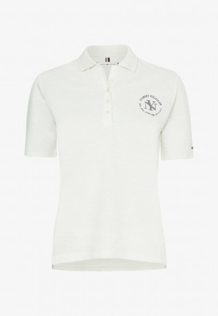 Tommy Hilfiger NYC LOGO REGULAR FIT  Polo shirt white heather NYC LOGO REGULAR FIT Рубашка поло белый вереск