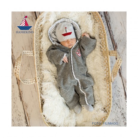 Hansekind Wollwalkanzug mit weich gefutterter Kapuze Шерстяной костюм с капюшоном на мягкой подкладке
