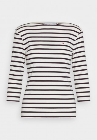 Tommy Hilfiger SLIM CODY STP B-NK 3/4SLV Long sleeved top breton white/desert sky SLIM CODY STP B-NK 3/4SLV Топ с длинными рукавами бретонский белый/небо пустыни