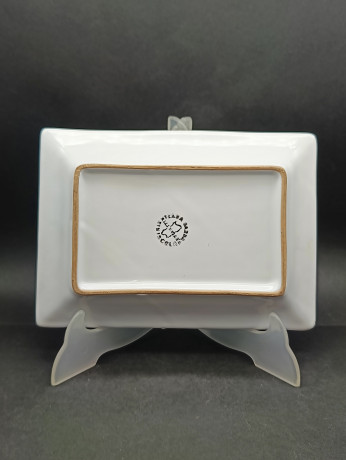 Блюдо винтажное Artiganato Sardo (Сардиния) с изображением птицы, фарфор, 21.5 х 15.5 см, Италия, 1970-80гг.