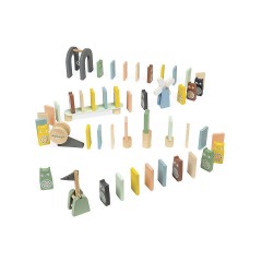 Janod 28 Holzdominos Kollektion Sweet Cocoon Babyund Kleinkindspielzeug Farbe auf Wasserbasis Geschicklichkeitsspiel Entwicklung von Feinmotorik und Konzentration Ab 3 Jahren 28 деревянных домино Коллекция Sweet Cocoon Игрушки для малышей Краски на водной