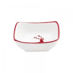 Gmundner Keramik Gmundner Keramik Rubinroter Hirsch Schalchen quadratisch 9x9x3,4 cm Чаша Gmundner Ceramic Ruby Red Deer Square 9x9x3,4 см