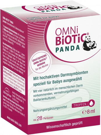 OMNI-BIOTIC Panda Tropfen, Пробиотик в каплях Омни-биотик Панда для детей с рождения, 4 штамма полезных бактерий, 8мл (курс на 28 дней)