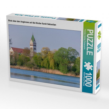 CALVENDO Puzzle CALVENDO Puzzle Blick uber den Anglersee auf die Kirche Sankt Sebastian Пазл CALVENDO Puzzle Вид на рыбацкое озеро и церковь Святого Себастьяна