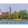 CALVENDO Puzzle CALVENDO Puzzle Blick uber den Anglersee auf die Kirche Sankt Sebastian Пазл CALVENDO Puzzle Вид на рыбацкое озеро и церковь Святого Себастьяна