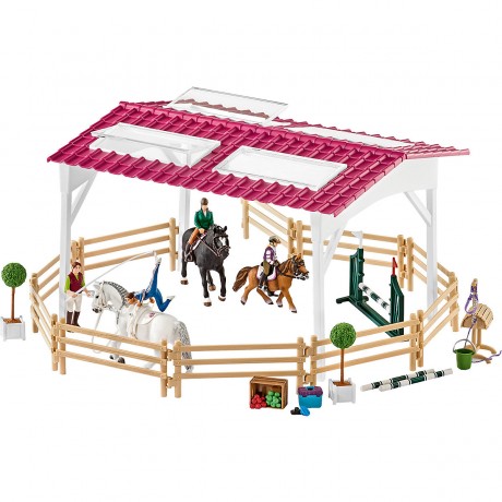 Schleich Schleich Horse Club 42389 Reitschule mit Reiterinnen und Pferden Schleich Horse Club 42389 Школа верховой езды с всадниками и лошадьми
