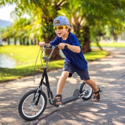 HOMCOM Kinderroller mit Luftbereifung und Handbremse Детский самокат с пневматическими шинами и ручным тормозом