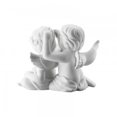 Rosenthal Rosenthal Engelpaar mit Blumenkranz klein weiss matt 6 cm Розенталь пара ангелочков с венком из цветов маленькие белые матовые 6 см