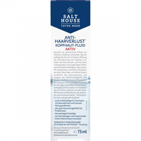 SALTHOUSE Anti-Haarverlust Kopfhaut-Fluid, 75 ml, SALTHOUSE несмываемый флюид Anti-Haarverlust Kopfhaut-Fluid с кофеином, ниацинамидом и пантенолом для укрепления корней волос, 75 мл