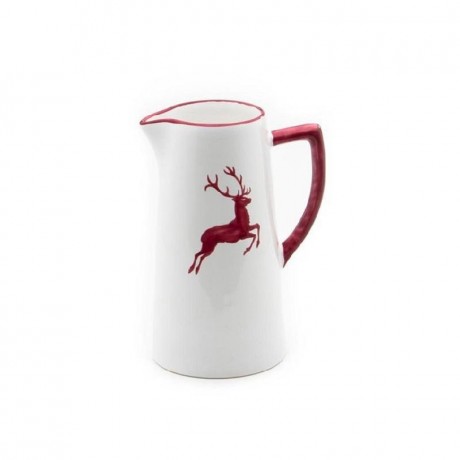 Gmundner Keramik Gmundner Keramik Bordeauxroter Hirsch Wasserkrug 0,7 L / h: 16 cm Керамический кувшин для воды Gmundner Bordeaux из красного оленя 0,7 л / высота: 16 см