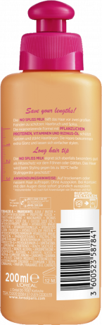 L'Oreal Paris Elvital Dream Length No Spliss Milk, 200 ml, Молочко для длинных волос против ломкости и секущихся кончиков, с растительными протеинами и касторовым маслом, 200 мл