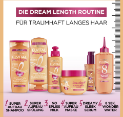 L'Oreal Paris Elvital Dream Length No Spliss Milk, 200 ml, Молочко для длинных волос против ломкости и секущихся кончиков, с растительными протеинами и касторовым маслом, 200 мл