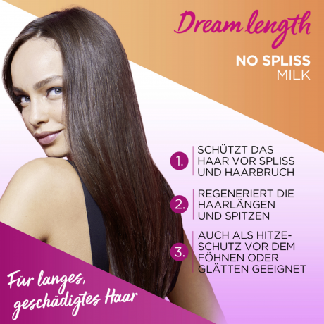L'Oreal Paris Elvital Dream Length No Spliss Milk, 200 ml, Молочко для длинных волос против ломкости и секущихся кончиков, с растительными протеинами и касторовым маслом, 200 мл