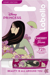 Labello Disney Princess Mulan Cherry Shine, Бальзам для губ коллекция Дисней Принцесса Мулан, с маслом ши и церамидами для питания и защиты от сухости, аромат вишни, 4,8 г