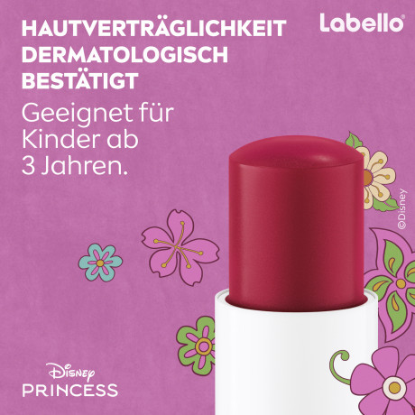 Labello Disney Princess Mulan Cherry Shine, Бальзам для губ коллекция Дисней Принцесса Мулан, с маслом ши и церамидами для питания и защиты от сухости, аромат вишни, 4,8 г