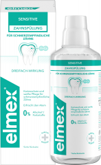 elmex Mundspuelung Sensitive, 400 ml, Ополаскиватель Sensitive с фторидом для чувствительных зубов, без спирта, 400 мл