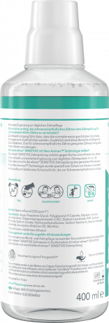 elmex Mundspuelung Sensitive, 400 ml, Ополаскиватель Sensitive с фторидом для чувствительных зубов, без спирта, 400 мл