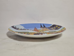 Тарелка декоративная винтажная Royal Tettau Bavaria &quot;Рождественская ярмарка в Нюрнберге&quot;, фарфор, 19.5 см, Германия, 1970-80гг.