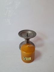 Подсвечник винтажный Century со свечой Anti-Tabak, металл, 9 х 9 см, Германия, 1970-80гг.