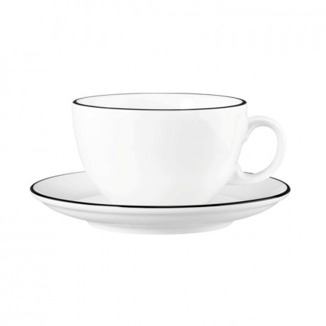 Seltmann Weiden Seltmann Weiden Modern Life Black Line Milchkaffeeobertasse 0,37 L mit Untertasse 2-tlg. Seltmann Weiden Modern Life Black Line Молочная кофейная чашка 0,37 л с блюдцем, 2 предм.