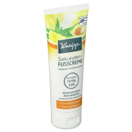 Kneipp Sekunden-Fusscreme, 75 ml, Kneipp быстровпитывающийся крем для ног с вербеной и маслом авокадо, 75 мл