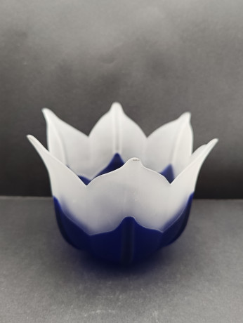 Фруктовница винтажная средняя Partylite Portugal, цветное стекло, 17 х 13 см, Португалия, 1970-80гг.