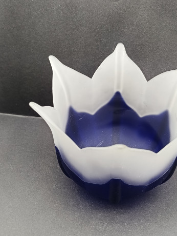 Фруктовница винтажная средняя Partylite Portugal, цветное стекло, 17 х 13 см, Португалия, 1970-80гг.