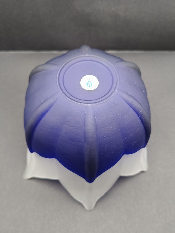 Фруктовница винтажная средняя Partylite Portugal, цветное стекло, 17 х 13 см, Португалия, 1970-80гг.