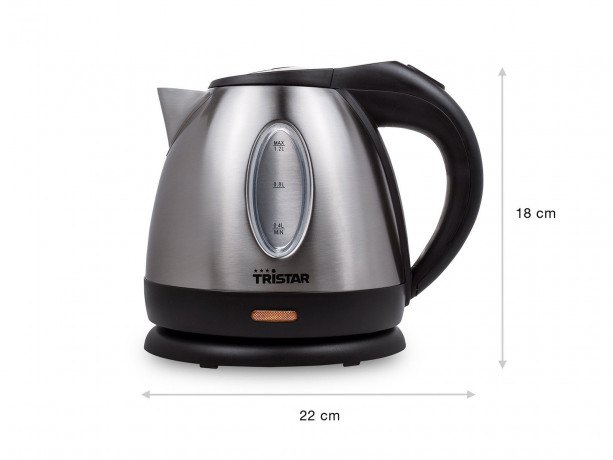 Tristar Wasserkocher, 1.2 l, 1500 W, elektrischer kabelloser Tee Heisswasserbereiter schnell, leise 360°-Fuss Чайник Tristar 1,2 л, 1500 Вт, электрический беспроводной чайник для приготовления горячей воды, быстрая, бесшумная основа на 360°