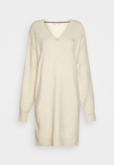 Tommy Hilfiger SHORT DRESS Jumper dress heathered oatmilk КОРОТКОЕ ПЛАТЬЕ платье-джемпер овсяное молоко