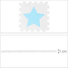 relaxdays 36 x Puzzlematte Sterne weiss-blau 36 x коврик-пазл звезды бело-голубой
