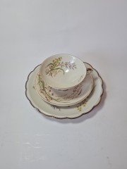 Rherinnfale Bavaria Чайное трио &quot;Ветка мимозы&quot;, позолота, ручная роспись, Германия, 1960-70гг.