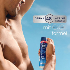 NIVEA MEN Fresh Active Deodorant Spray XXL, 250 ml, Нивеа Мужской дезодорант спрей, морские экстракты, 0% алюминия, 48ч защита, увеличенный объём, 250 мл