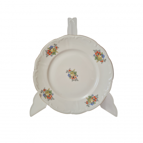 Тарелка винтажная с цветочным рисунком и фактурным краем, 17 x 2 см, Германия, 1960-70гг.