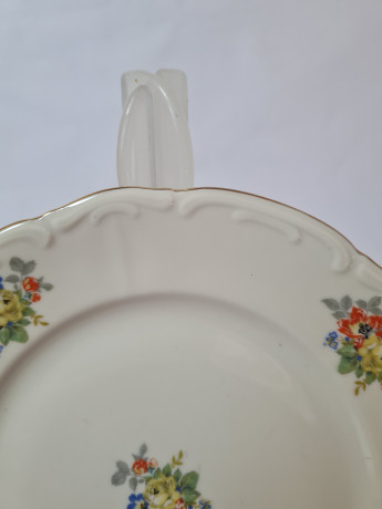 Тарелка винтажная с цветочным рисунком и фактурным краем, 17 x 2 см, Германия, 1960-70гг.