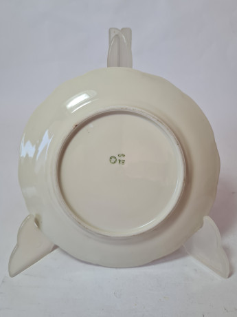 Тарелка винтажная с цветочным рисунком и фактурным краем, 17 x 2 см, Германия, 1960-70гг.