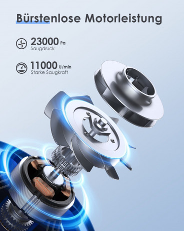 oyajia oyajia Akku-Hand-und Stielstaubsauger 6 in 1 Kabellos 22,2V Akkusauger 23000Pa Burstenlosen Motor, 225,00 W, beutellos, 45 Min. Laufzeit fur Hartboden, Teppich, Tierhaare Blau Беспроводной ручной пылесос oyajia Беспроводной беспроводной пылесос 6 в